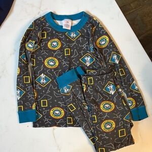 Hanna Andersson Teal and Gray Kids Pajama Set